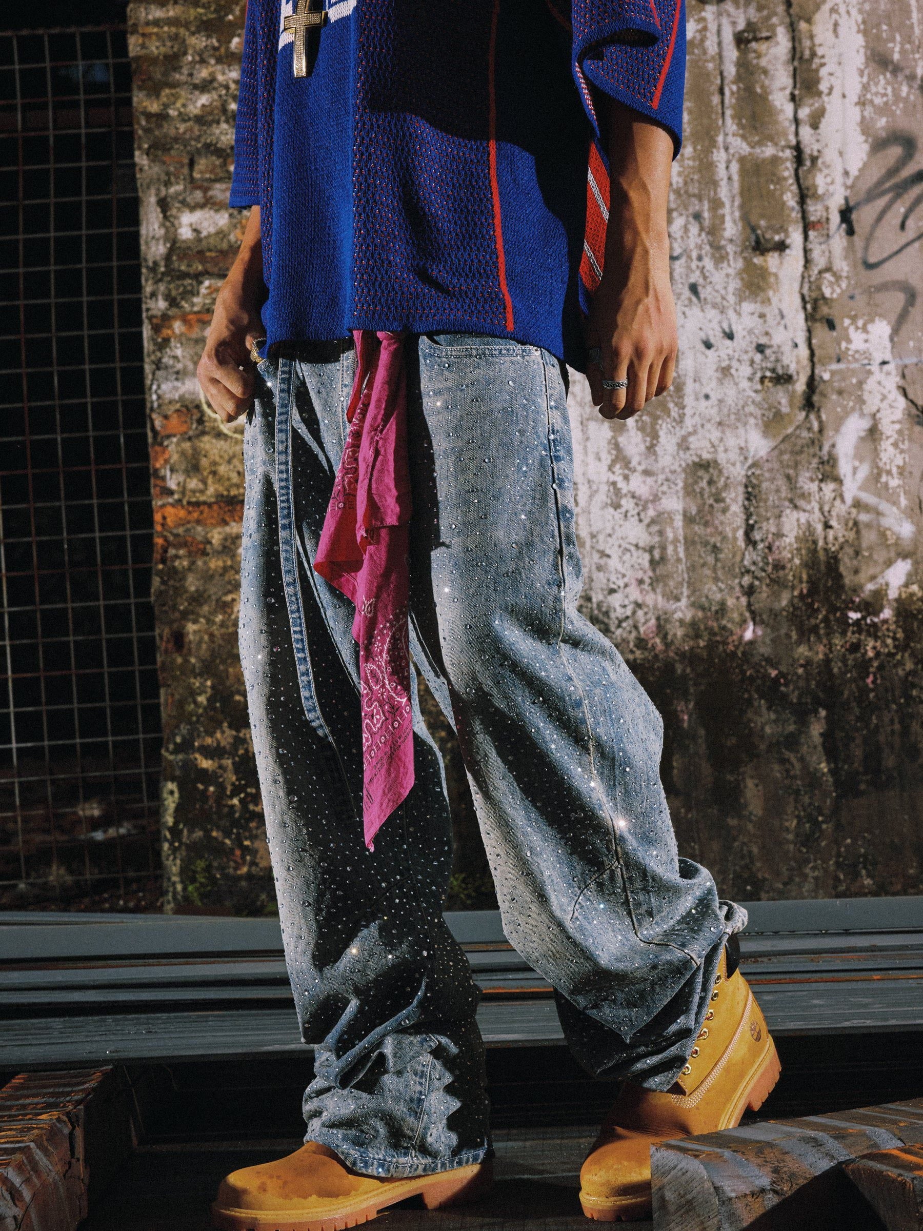 Aelfric Eden Rhinestone Baaggy Jeans - Image 4