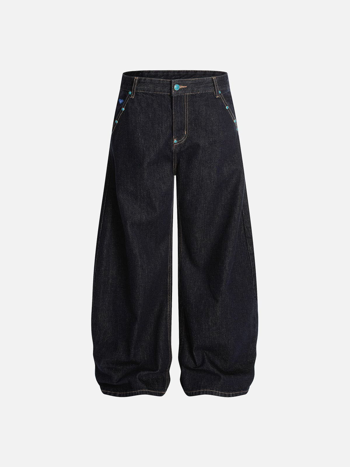Aelfric Eden Vintage Rivets Raw Baaggy Barrel Jeans