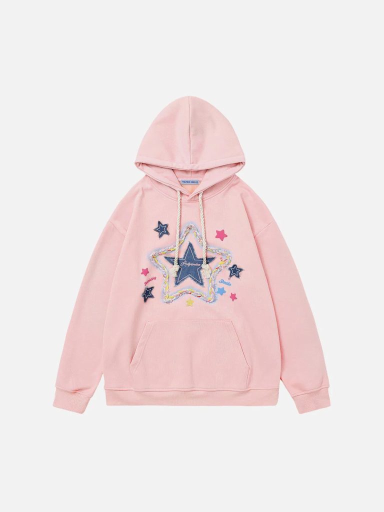 Aelfric Eden Denim Star Applique Hoodie
