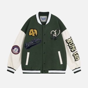 Aelfric Eden Towel Embroidery Badge Varsity Jacket