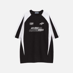 Aelfric Eden Color Blocking Racing Graphic Tee