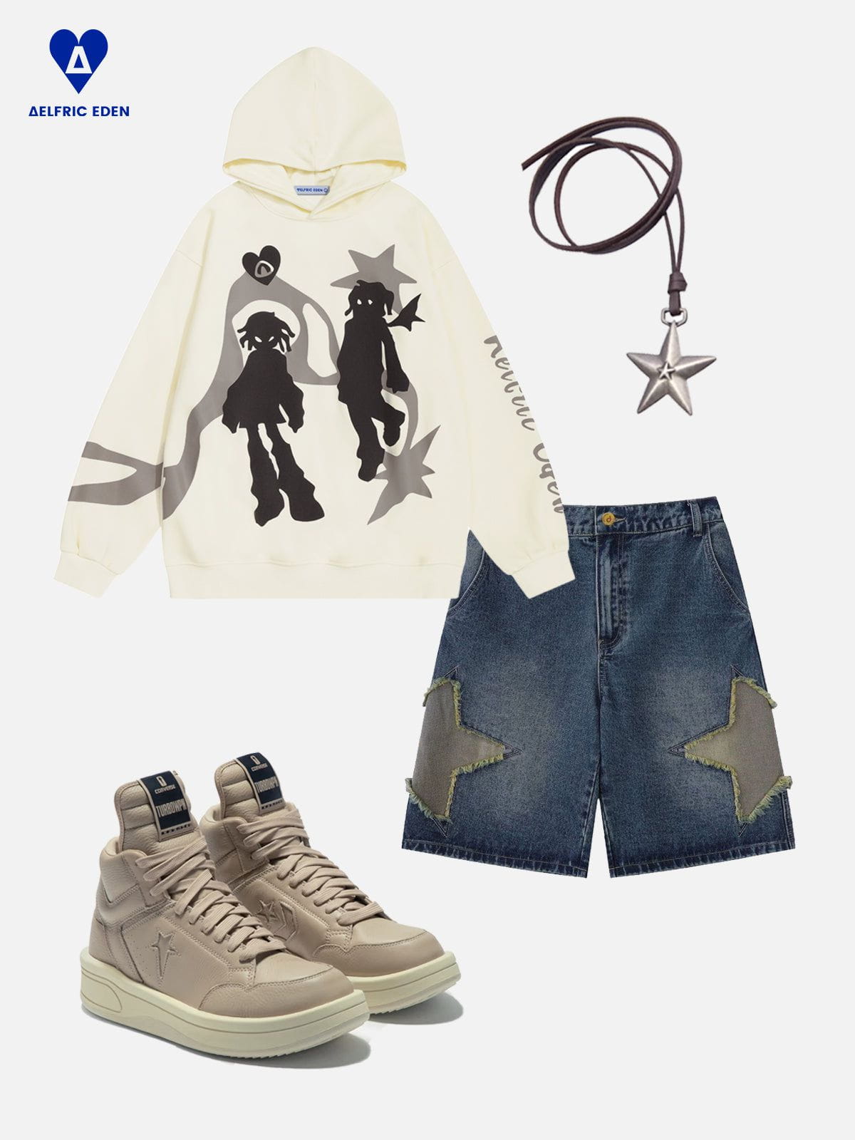 Aelfric Eden Cartoon Character Foam Graphic Hoodie - Image 2