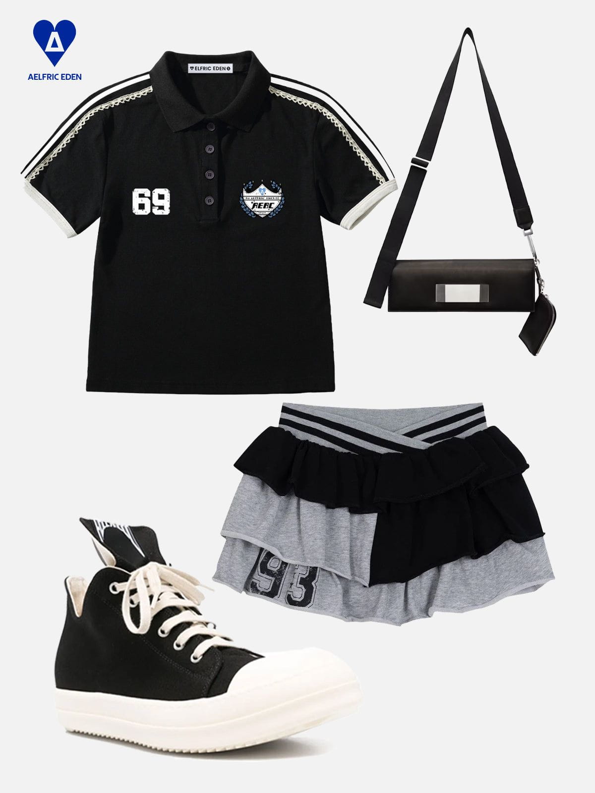 Aelfric Eden Lace Patchwork Polo Tee - Image 2