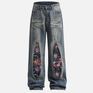 Aelfric Eden Firework Beadwork Baaggy Jeans