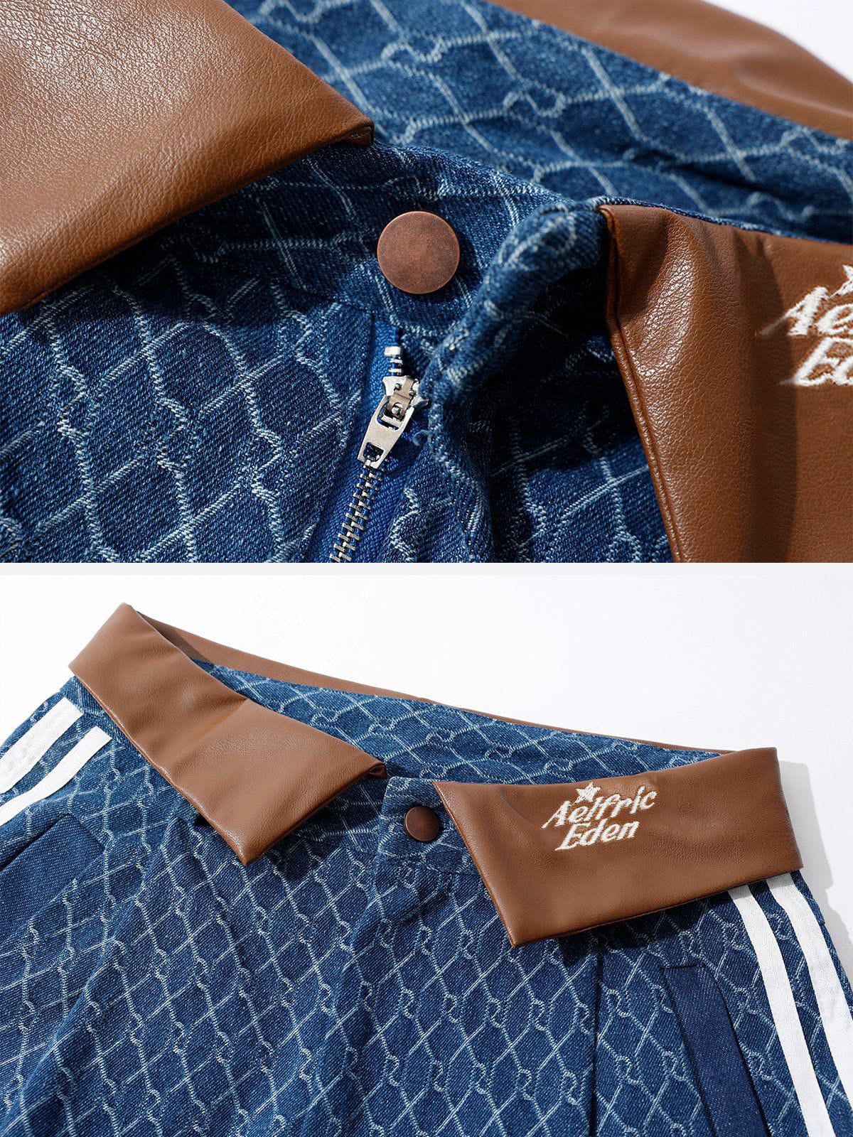 Aelfric Eden Leather Waist Baaggy Jeans - Image 7