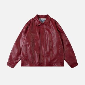 Aelfric Eden Burgundy Essential Faux Leather Jacket