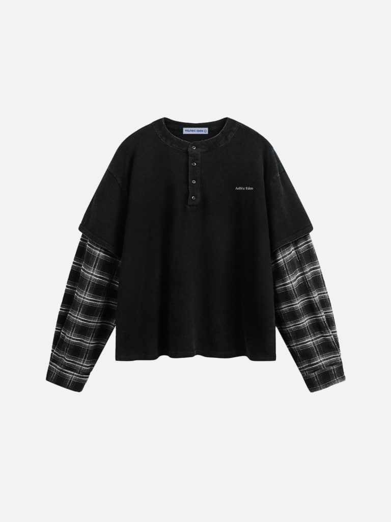 Aelfric Eden Plaid Layered Long Sleeve Tee
