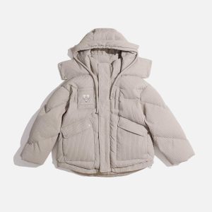 City Of Love Solid Hooded Down Coat