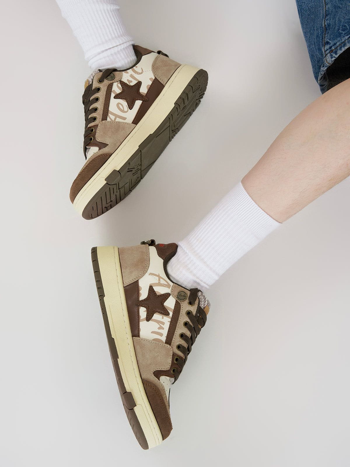 Starry Climb Vintage Star Patchwork Skate Shoes - Image 3