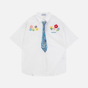 Aelfric Eden Graffiti Necktie Floral Shirt