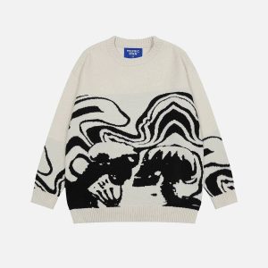 Aelfric Eden Skeleton Portrait Graphic Sweater