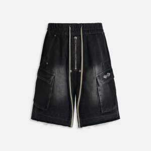 Aelfric Eden Drawstring Decorative Zipper Jorts