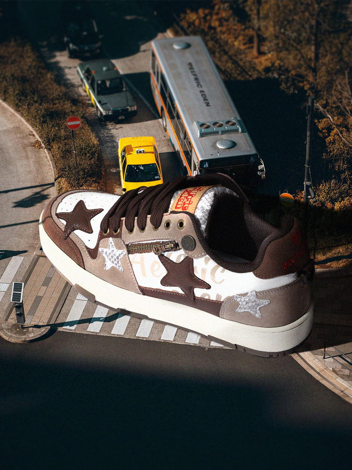 Starry Climb Vintage Star Patchwork Skate Shoes - Image 2