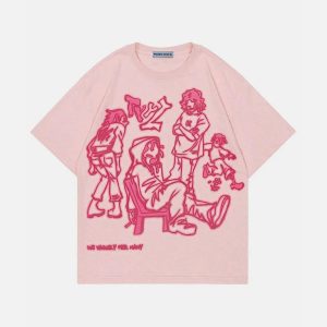 Aelfric Eden Cartoon Line Character Graphic Tee