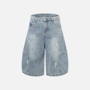 Aelfric Eden Washed Distressed Longline Barrel Jorts