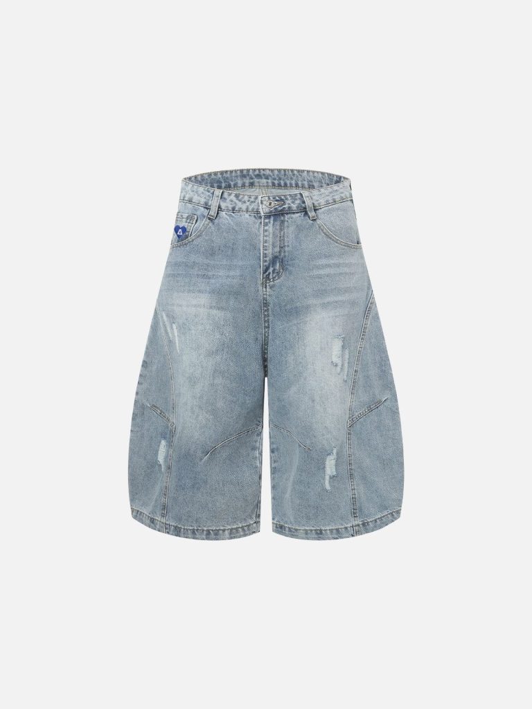 Aelfric Eden Washed Distressed Longline Barrel Jorts