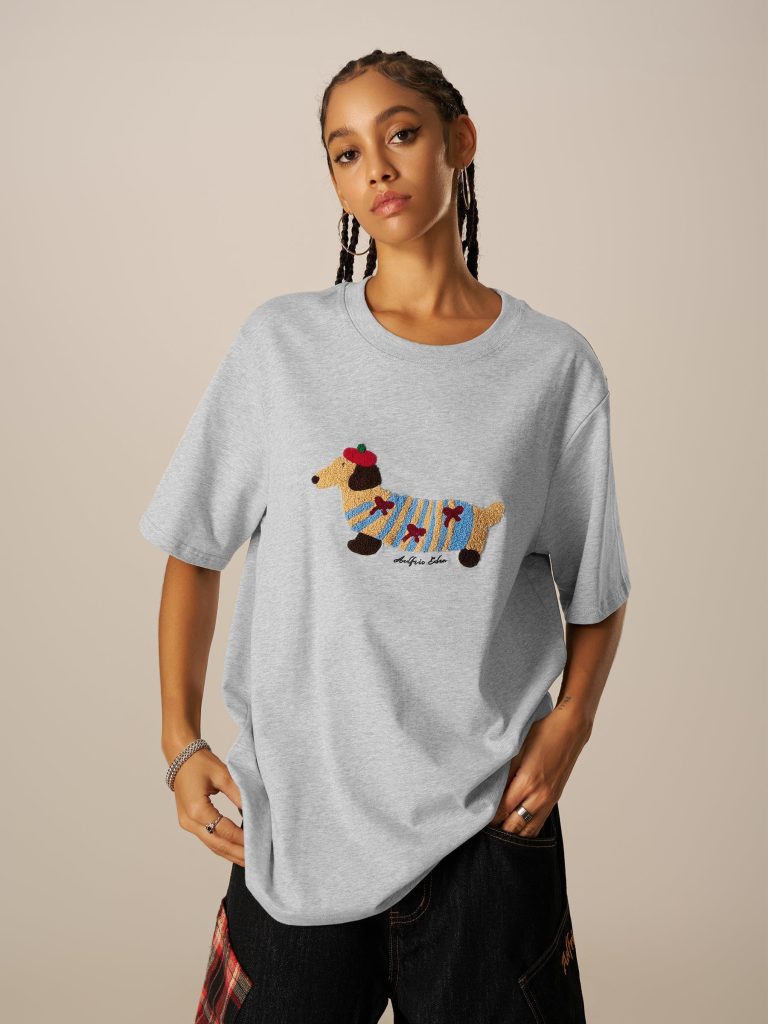 Aelfric Eden Cartoon Dog Embroidery Tee
