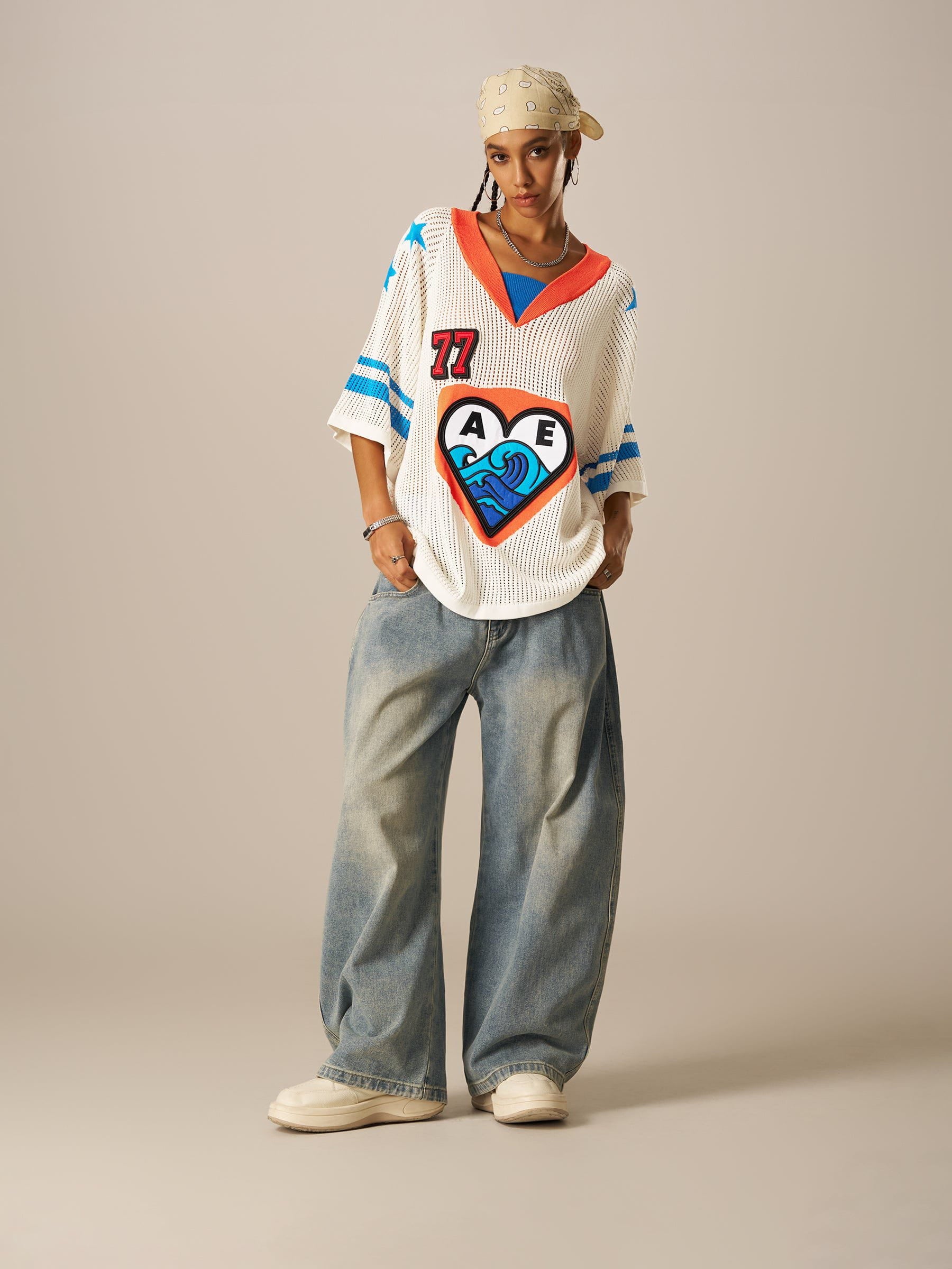 Aelfric Eden 77 Mesh V-Neck Knit - Image 3