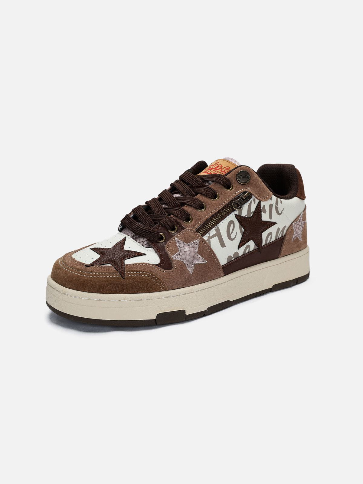 Starry Climb Vintage Star Patchwork Skate Shoes - Image 6