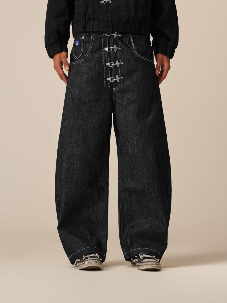 Aelfric Eden Metal Button Raw Barrel Jeans