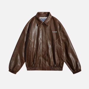 Aelfric Eden Line Patchwork Faux  Leather Jacket