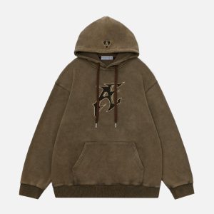 Aelfric Eden Embroidery Washed Pullover Hoodie