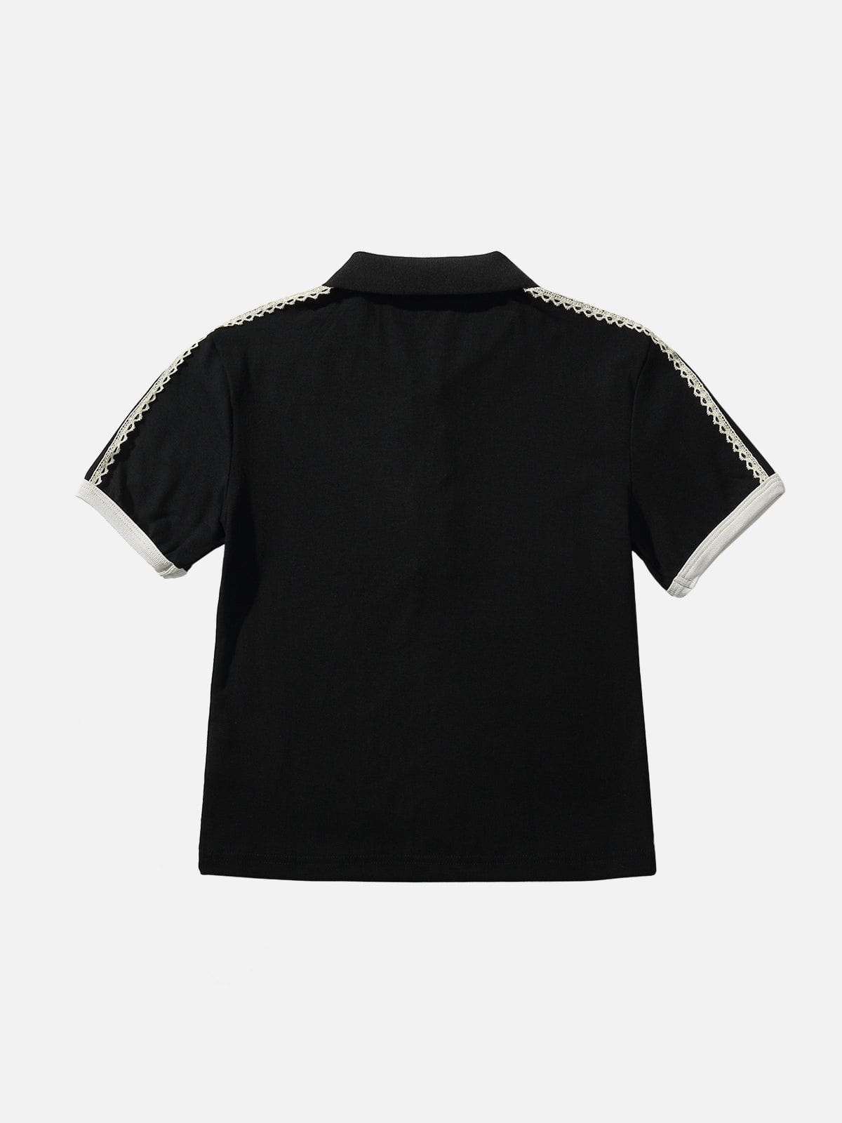 Aelfric Eden Lace Patchwork Polo Tee - Image 3