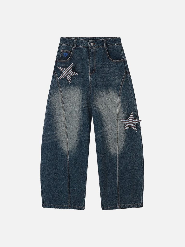 Aelfric Eden Star Embellished Baaggy Barrel Jeans