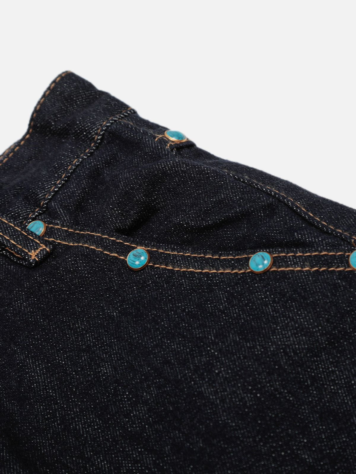 Aelfric Eden Vintage Rivets Raw Baaggy Barrel Jeans - Image 11