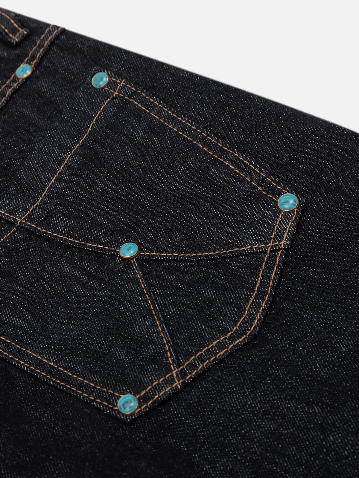 Aelfric Eden Vintage Rivets Raw Baaggy Barrel Jeans - Image 12