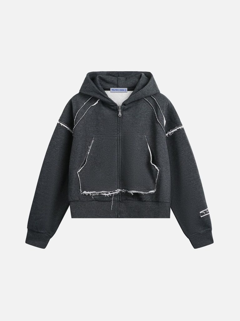Aelfric Eden Fringe Boxy Zip Up Hoodie