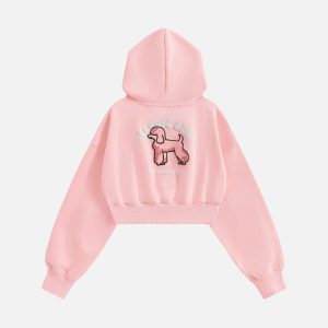 Aelfric Eden Cute Poodle Cropped Pullover Hoodie