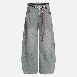 Aelfric Eden Rope Washed Baaggy Barrel Jeans