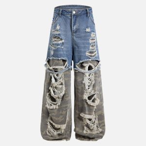 Aelfric Eden CAMO Two Layer Baaggy Jeans