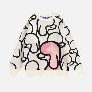 Aelfric Eden Hand Drawn Full Print Poodle Sweater
