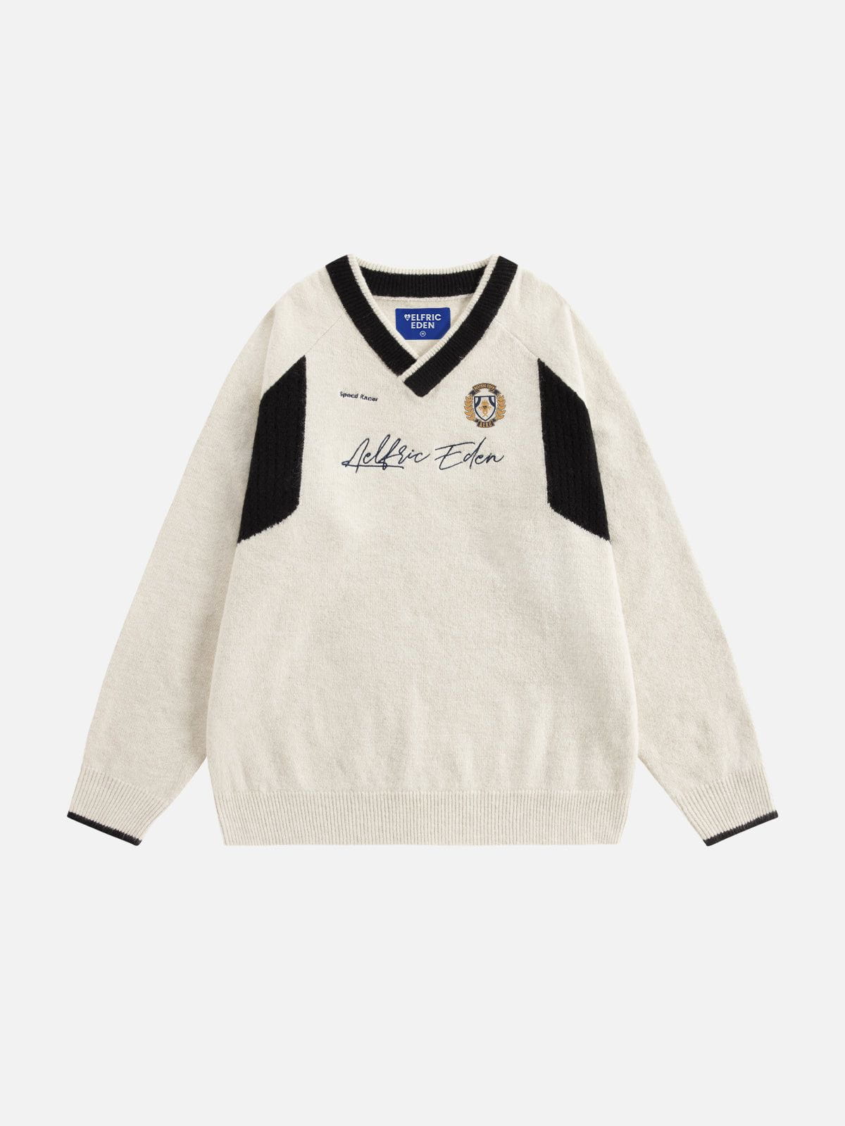 Aelfric Eden Patchwork V-Neck Sweater