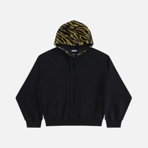 Aelfric Eden Leopard Patchwork Pullover Hoodie