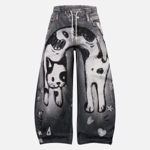 Aelfric Eden Graffiti Cat Baaggy Barrel Sweatpants