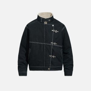 Aelfric Eden Fleece Metal Button Boxy Coat