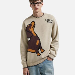 Aelfric Eden Hand Drawn Dachshund Jacquard Sweater