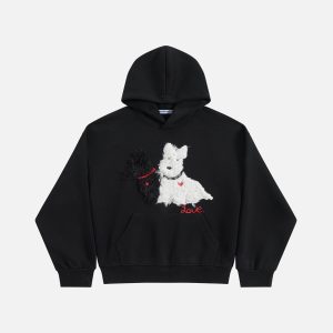 Aelfric Eden Embroidery Puppy Pullover Hoodie