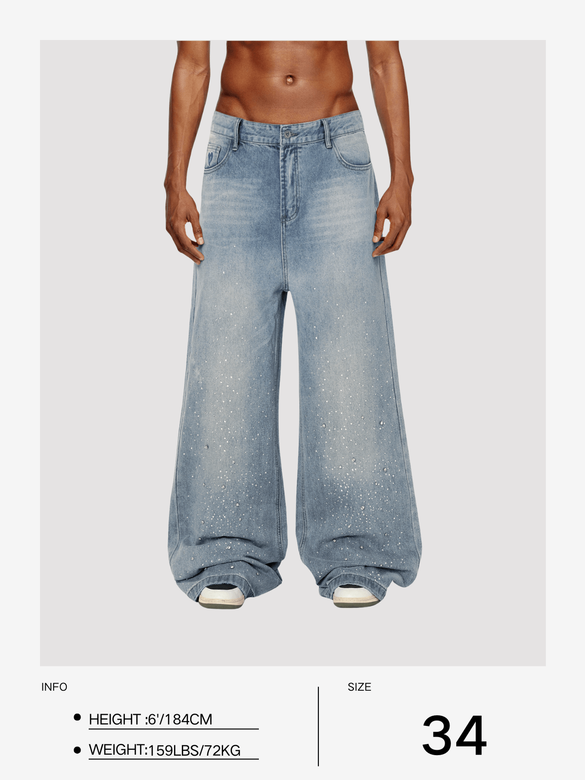 Aelfric Eden Baaggy V01 Rhinestone Baggy Jeans - Image 12