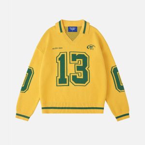 Aelfric Eden Number Graphic Polo Sweater