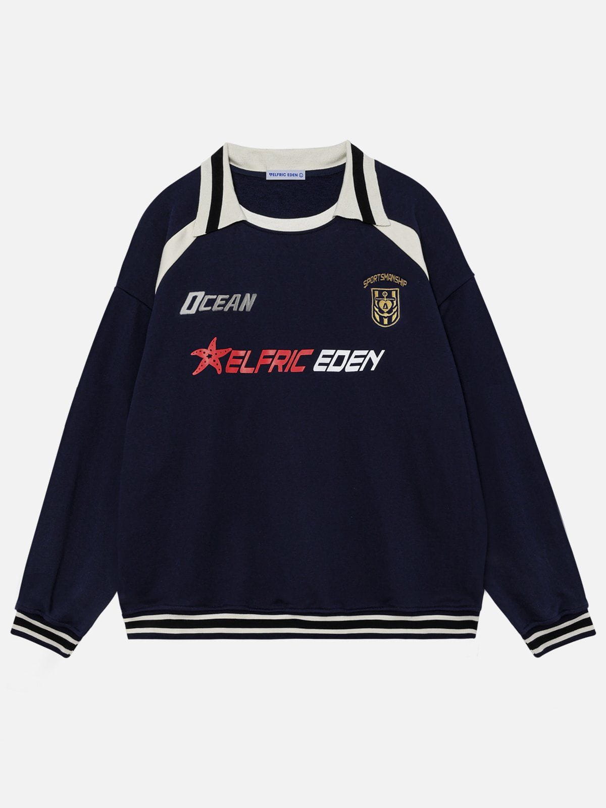 Aelfric Eden Striped Retro Sport Sweatshirt - Image 2