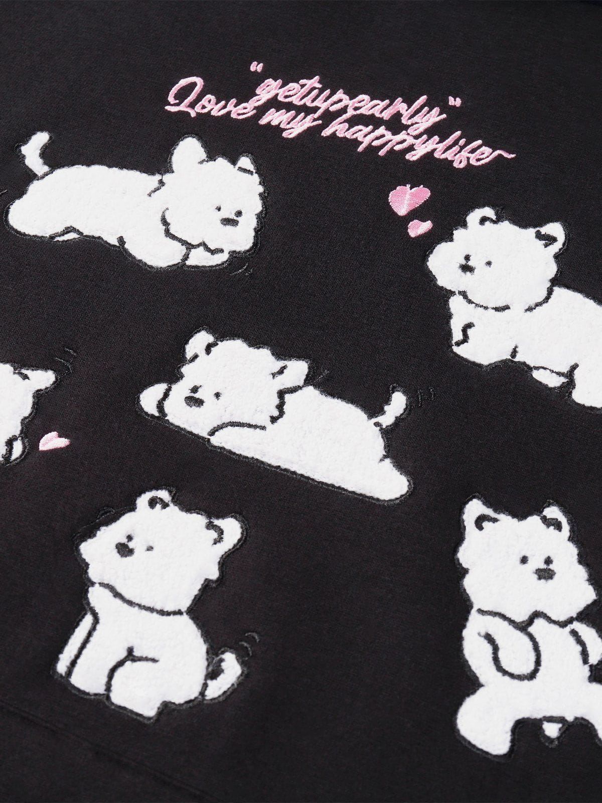 Aelfric Eden Embroidery Cartoon Dog Graphic Pullover Hoodie - Image 5