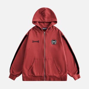 Aelfric Eden Embroidery Zip Up Hoodie