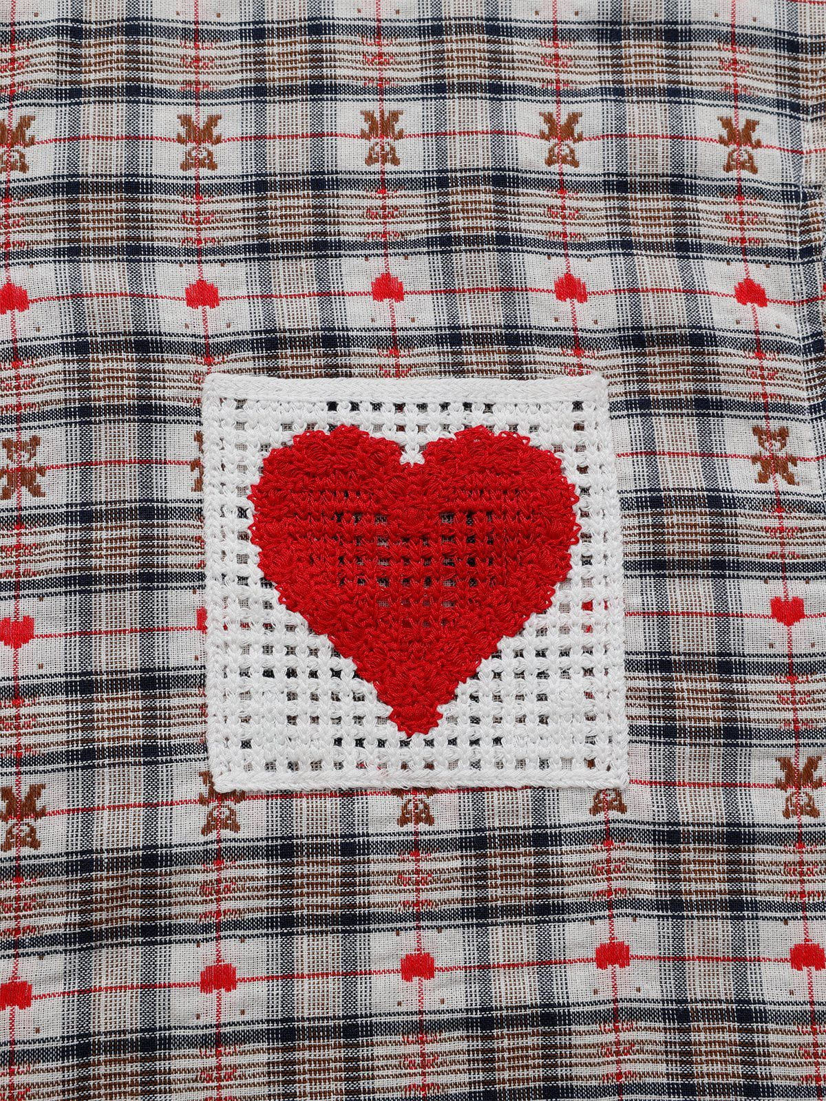 Aelfric Eden Crochet Heart Pocket Plaid Long Sleeve Shirt - Image 3