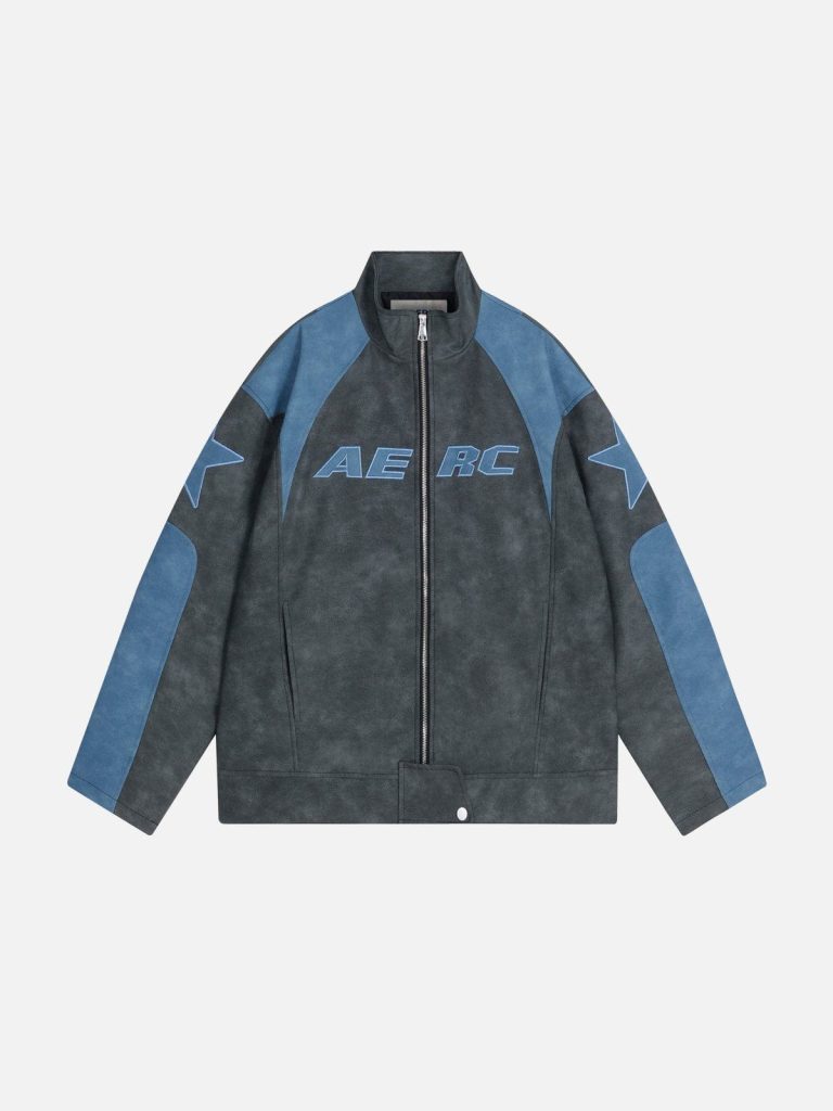 Aelfric Eden Star Graphic Cropped Racing Jacket