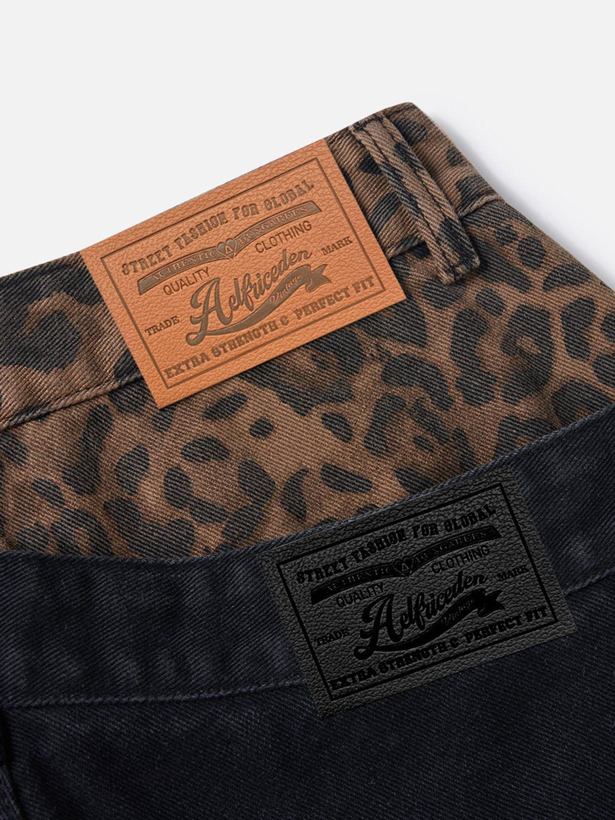 Aelfric Eden Leopard Double Waist Baaggy Jeans - Image 9