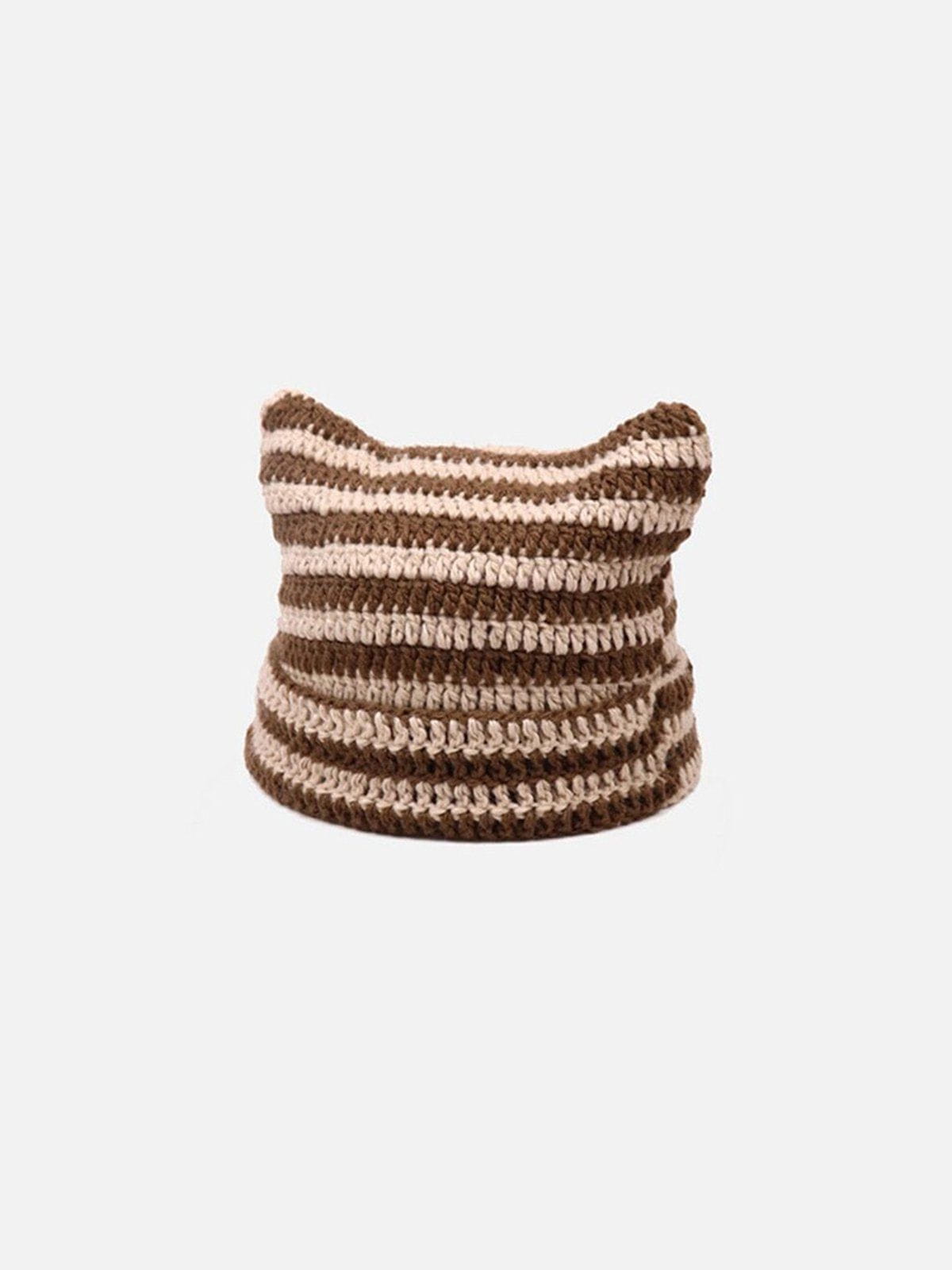 Stripe Cat Ear Beanie